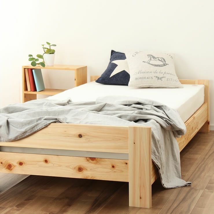 国産ひのきのヘッドレスすのこベッドシングルサイ すのこベッド