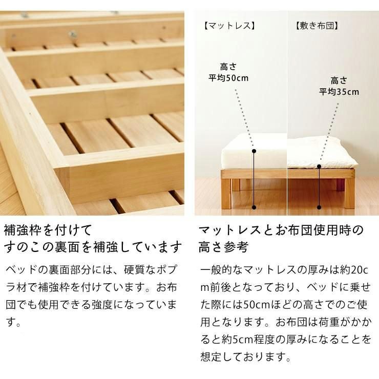 あ！かる～い！高級桐材使用、組み立て簡単シンプ すのこベッド