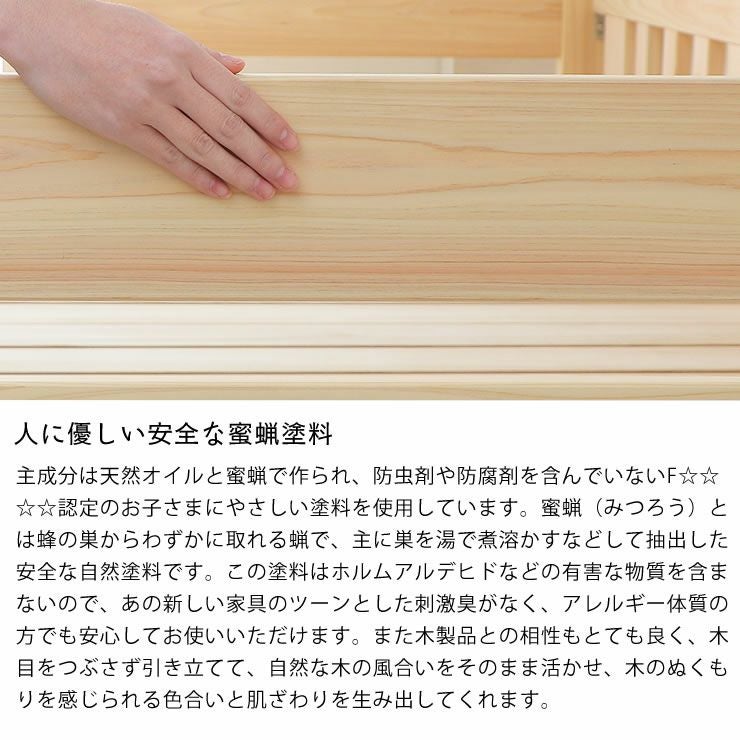 安全な蜜蝋塗料を使ったロフトベッド