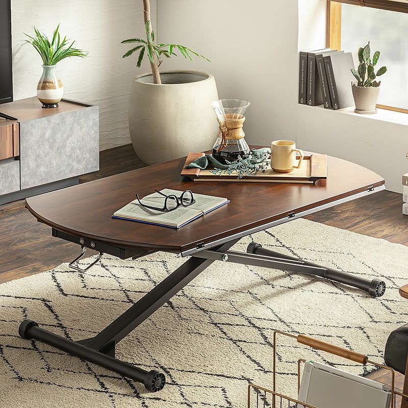 4色から選べる折りたたみ式の昇降テーブル120cm幅 昇降テーブル｜家具