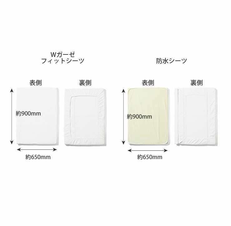 yamatoya（大和屋）そいねーるミニ用防水シーツ・Wガーゼフィットシーツセットのサイズ