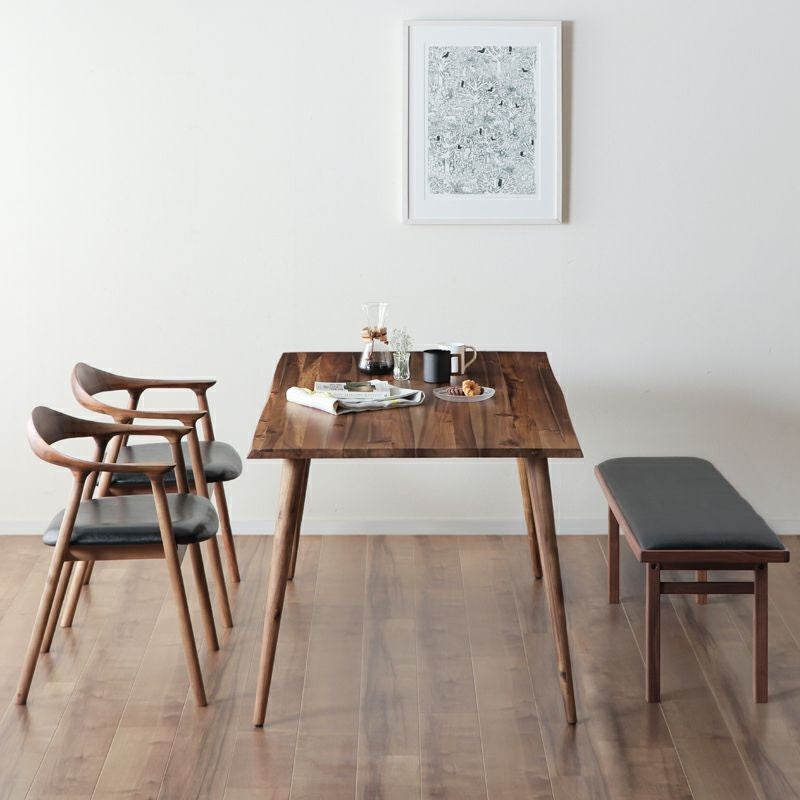 木製ダイニングテーブルベンチセット（155cmテーブル＋チェア2脚＋120cmベンチ）