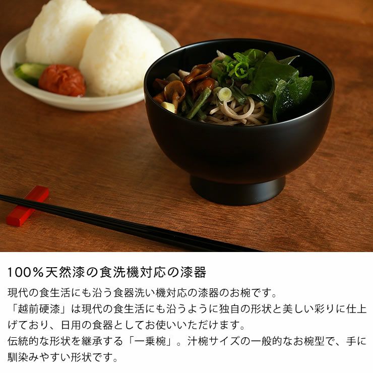 漆琳堂（シツリンドウ）越前硬漆 一乗椀 4.5寸汁椀 （容 和洋食器