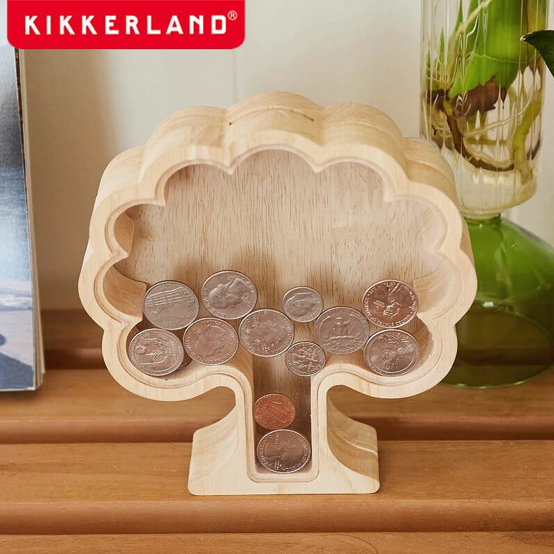 ドングリ型　木製　貯金箱 KIKKERLAND（キッカーランド）マネーツリ オーナメント・置物｜雑貨