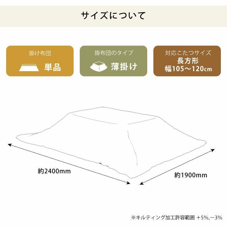 こたつ布団 薄 こたつ掛け布団（長方形 105～120cm用）｜こたつ布団