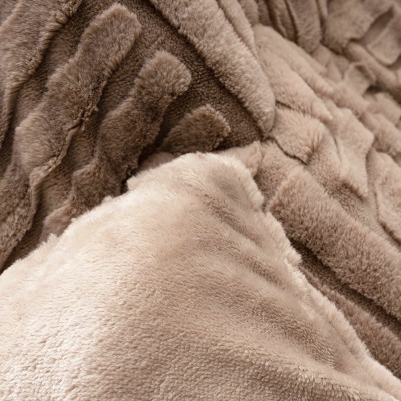 ラビットファー調の薄掛けこたつ布団の裏地