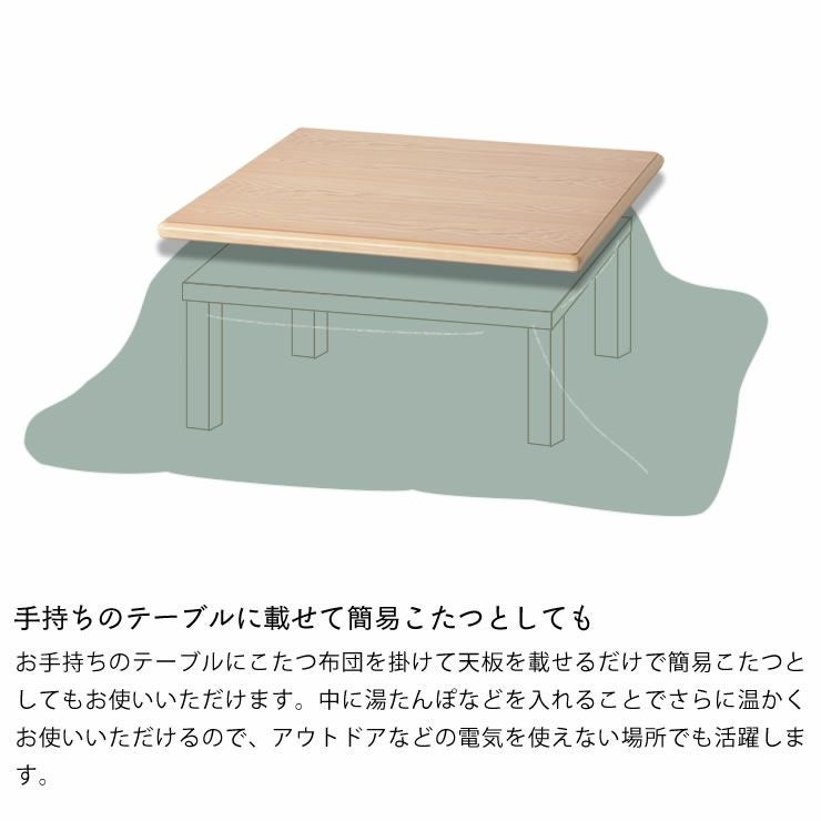 コタツ天板・こたつ天板単品正方形 90cm角木製（タ こたつ天板のみ