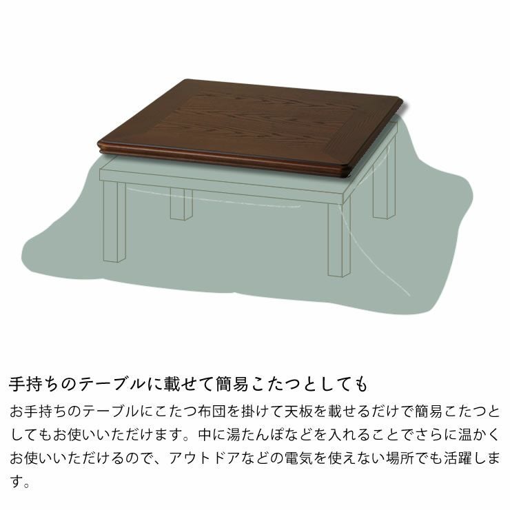コタツ天板・こたつ天板単品正方形 80cm角木製（ナ こたつ天板のみ