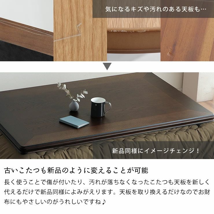 コタツ天板・こたつ天板単品長方形 120cm幅木製（ こたつ天板のみ