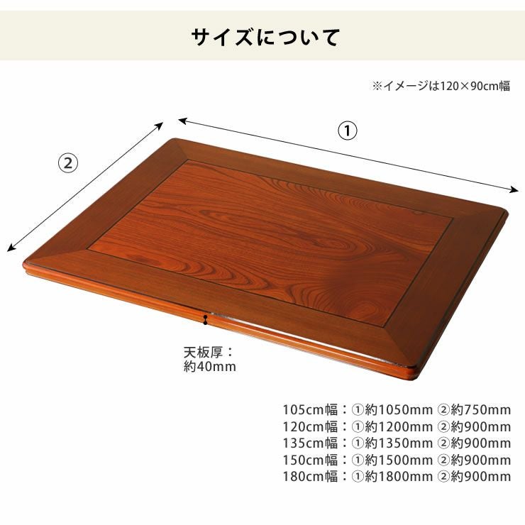 コタツ天板・こたつ天板単品長方形 150cm幅木製（ こたつ天板のみ