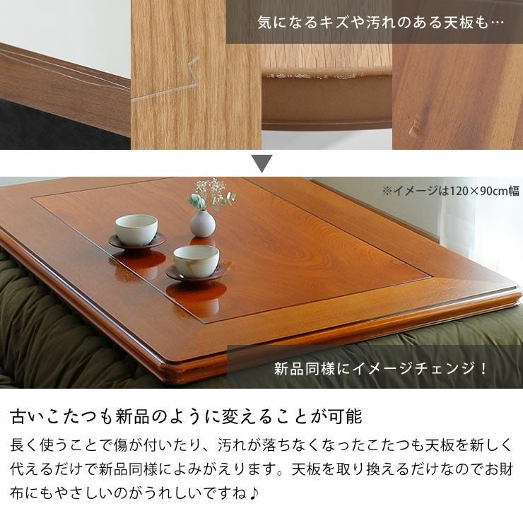 コタツ天板・こたつ天板単品長方形 180cm幅木製（ こたつ天板のみ