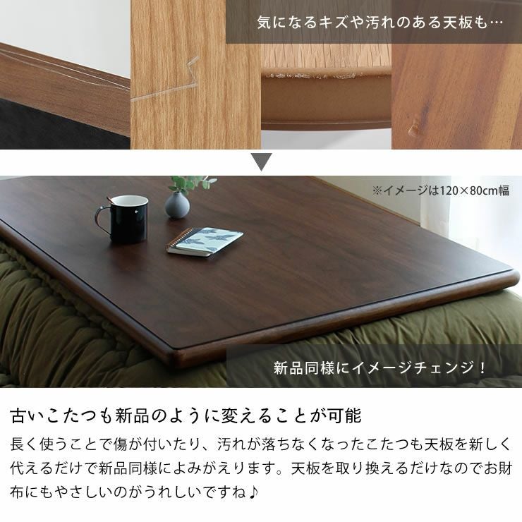コタツ天板・こたつ天板単品長方形 180cm幅木製（ こたつ天板のみ