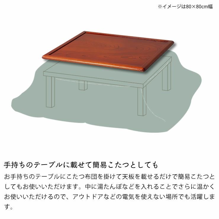 コタツ天板・こたつ天板単品正方形 85cm角木製（両 こたつ天板のみ