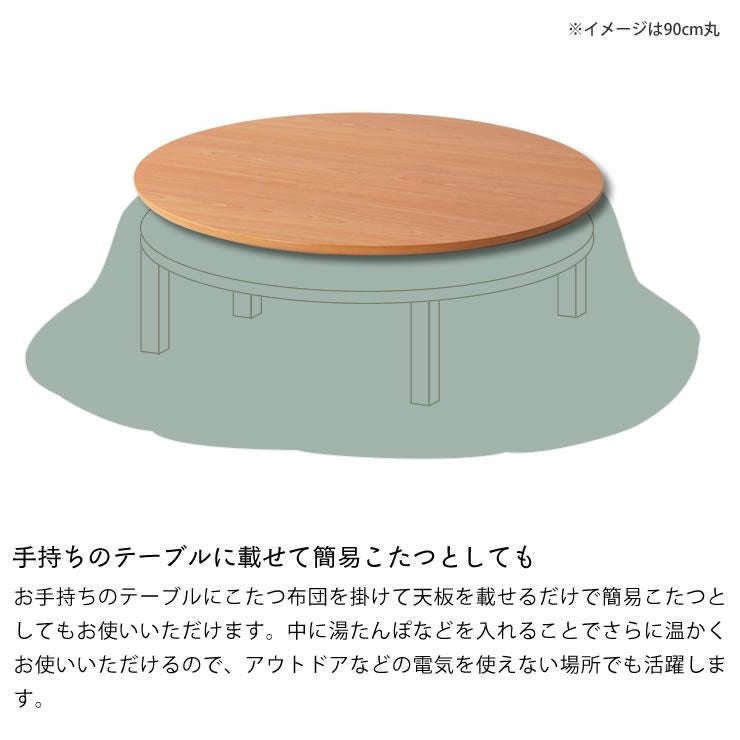 コタツ天板・こたつ天板単品円形 110cm丸木製（サ こたつ天板のみ