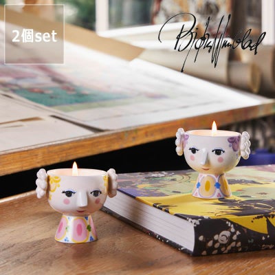 BJORN WIINBLAD（ビヨン・ヴィンブラッド）エヴァ　ティーライトホルダー 2個セット高さ6cm