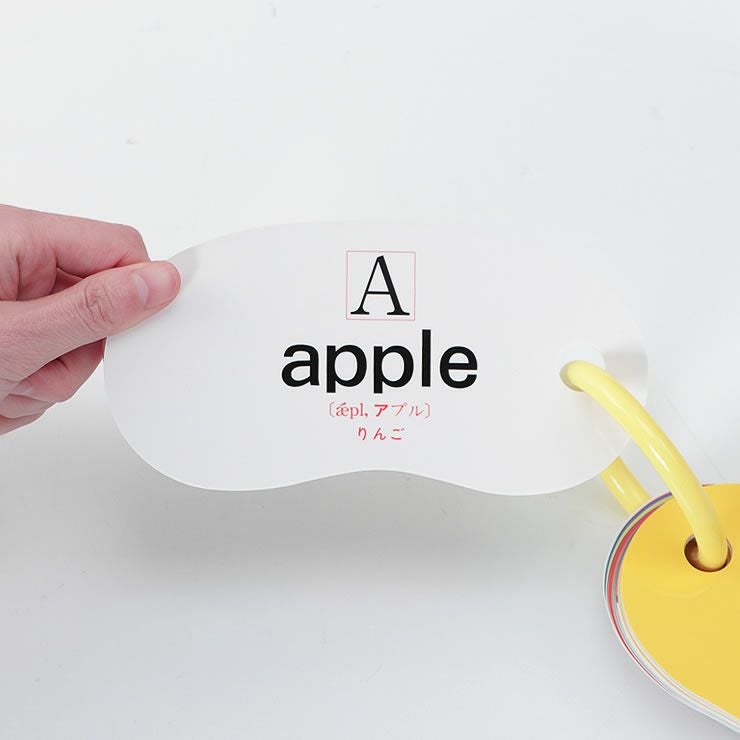 裏面には大きなアルファベットと英語表記、発音記号、読み方が書かれているリングカード・ＡＢＣのイメージ2