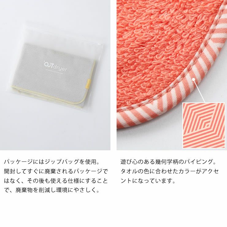 アウトドライヤーのパッケージ・縁のパイピング