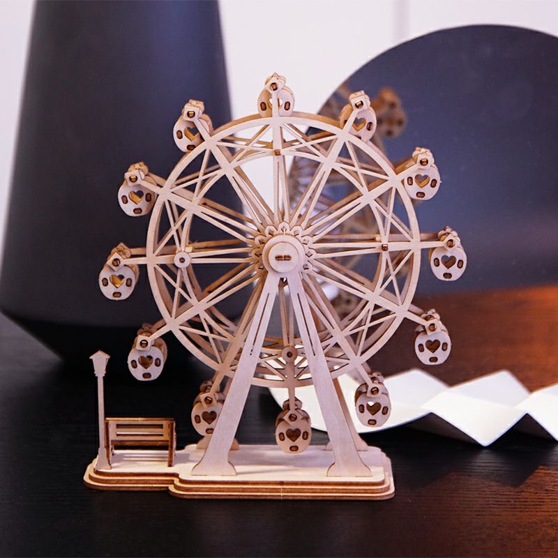 つくるんです 3Dウッドパズル 観覧車 ※代引き オーナメント・置物