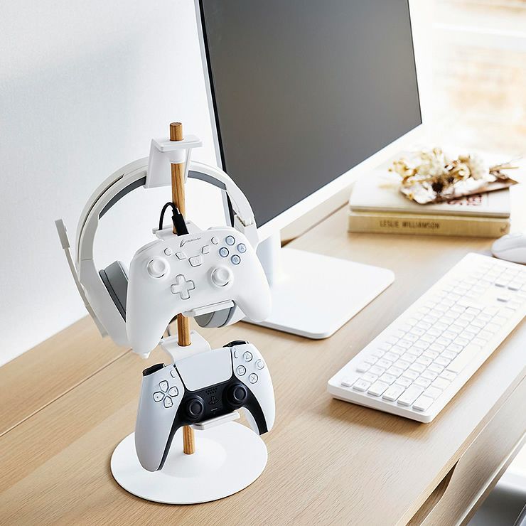 PC横にもぴったりの置台が動くゲームコントローラー収納ラック tower（タワー）　