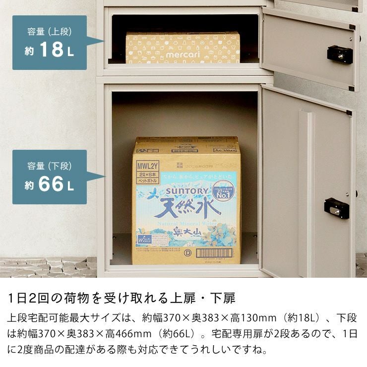 1日2回の荷物を受け取れる宅配ボックス付ポスト