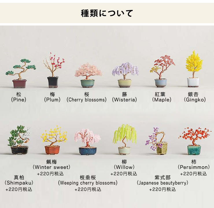 日本の四季をモチーフにしたビーズで作るミニ盆栽キットのセット