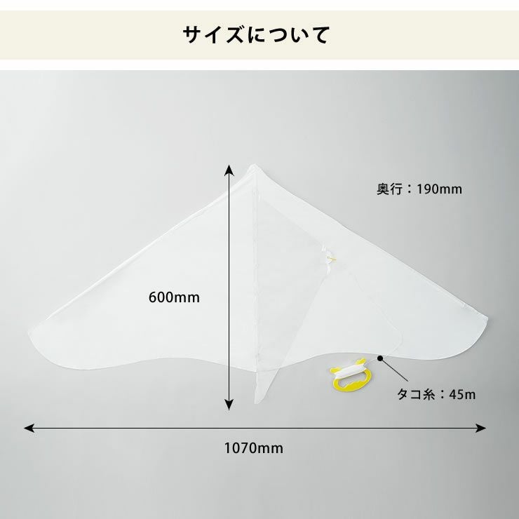 おえかきゲイラカイト（凧）のサイズ