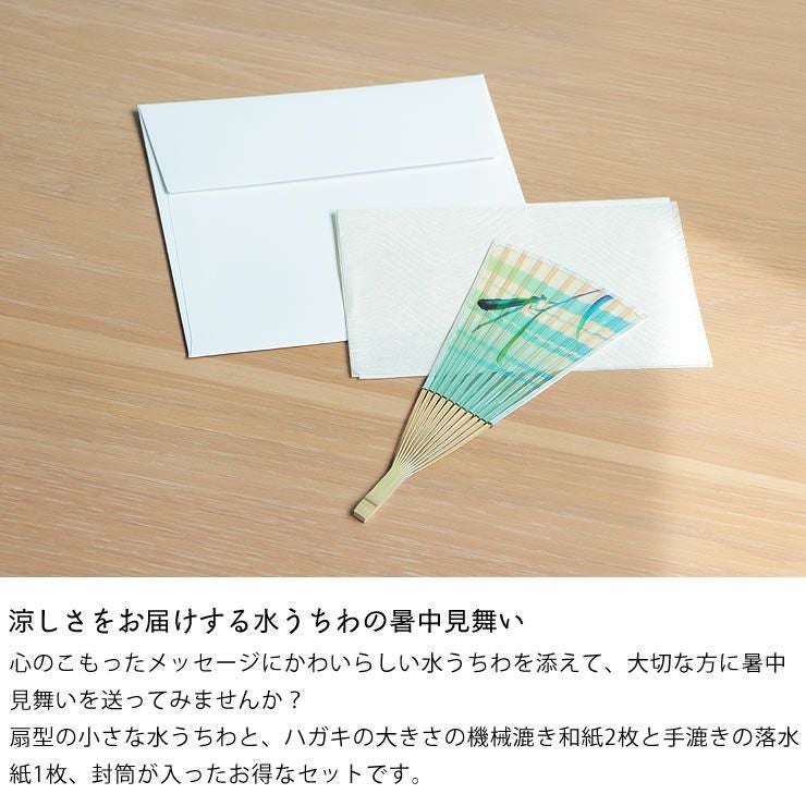 涼しさをお届けする水うちわの暑中見舞い