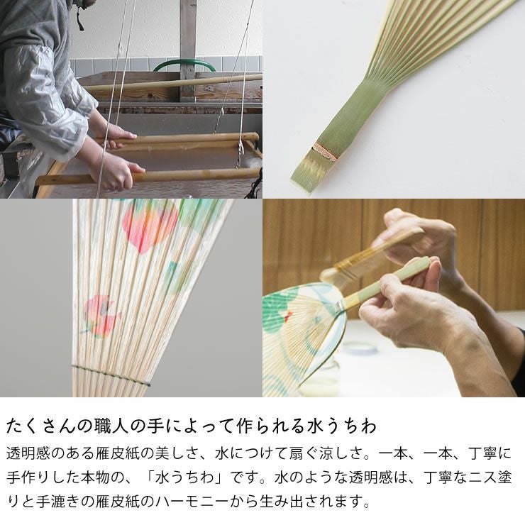 カミノシゴト（家田紙工）水うちわ マリンカ（1枚）封筒 服飾小物