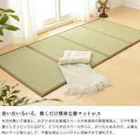 い草100%使用折りたためる畳マットレス 双目織シング い草寝ござ｜寝 