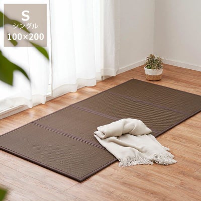 水拭きできる樹脂畳使用_折りたためる畳マットレス_シングルサイズ（100×200cm）