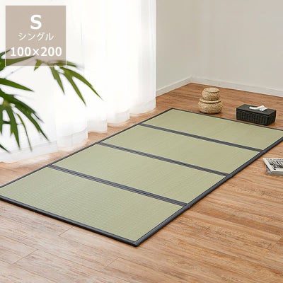 水拭きできる樹脂畳使用_折りたためる畳マットレス_シングルサイズ（100×200cm）