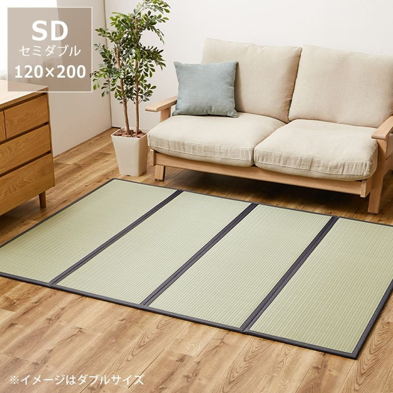 水拭きできる樹脂畳使用_折りたためる畳マットレス_セミダブルサイズ（120×200cm）