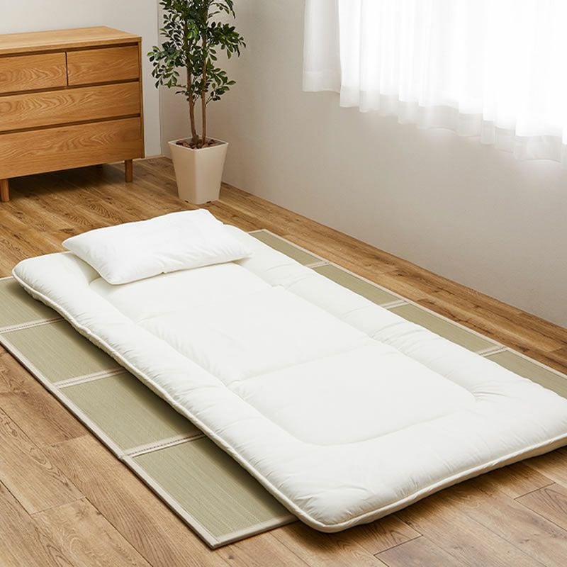 い草100%使用折りたためる畳マットレス 目積織ダブル い草寝ござ｜寝