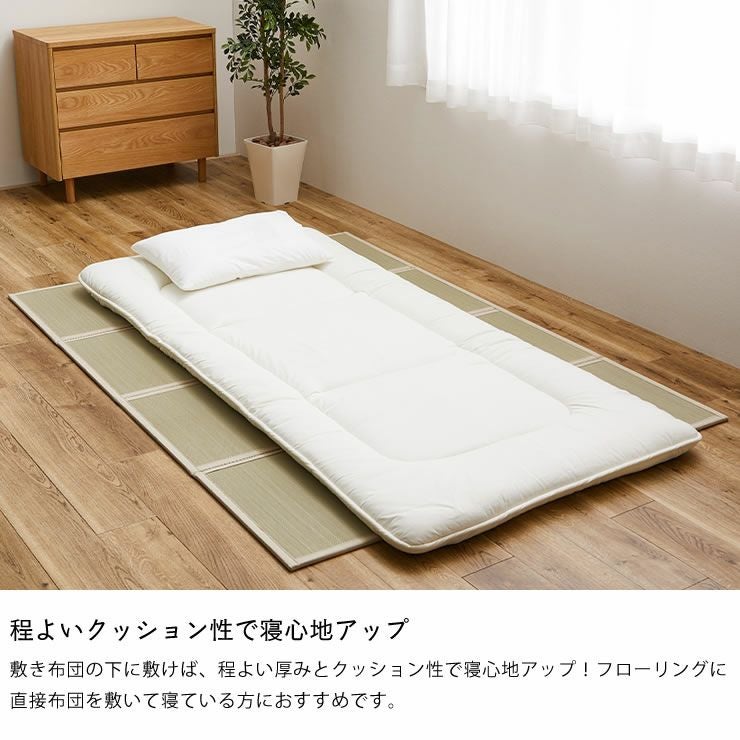 程よいクッション性で寝心地アップするい草寝ござ