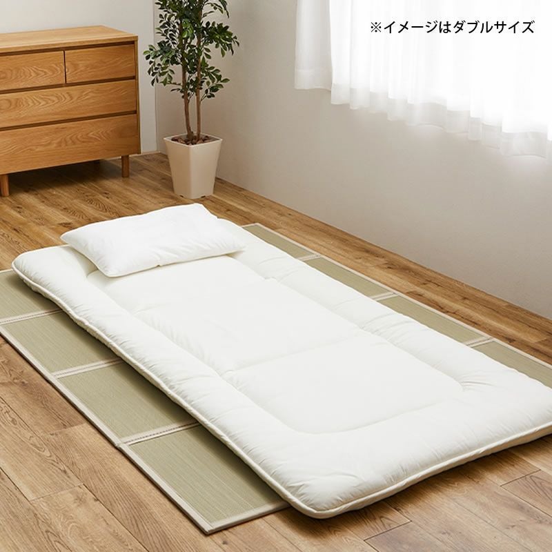 い草100%使用折りたためる畳マットレス 目積織クイー い草寝ござ｜寝
