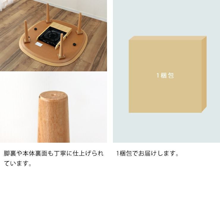 こたつの裏面と梱包について