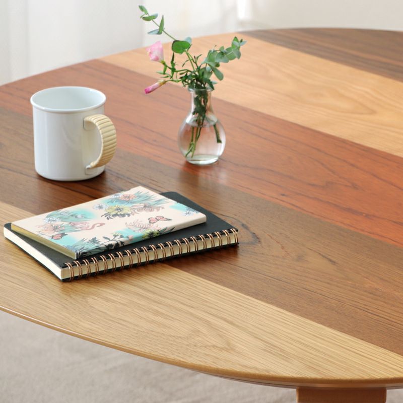 ５つの材を組み合わせた角丸の家具調こたつ