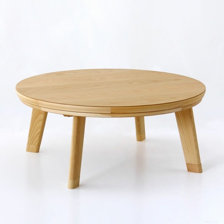 シンプルな形状の円形こたつテーブル