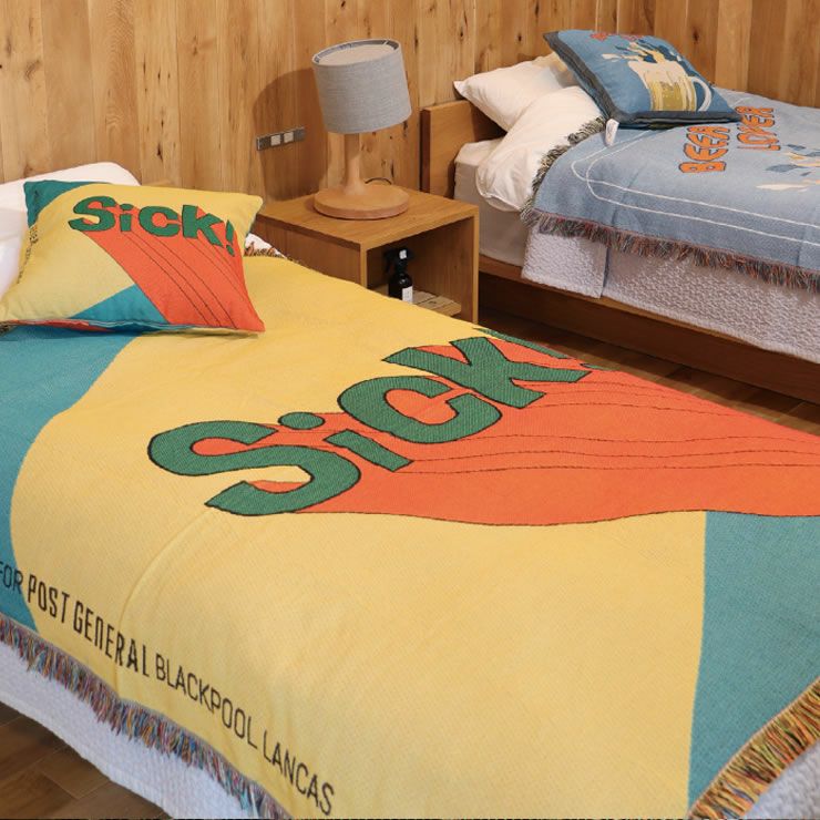 メッセージスローケットのベッドカバー使用イメージ