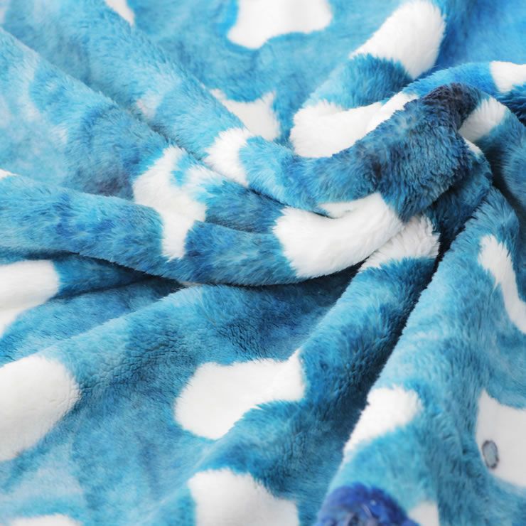 アトリエコテツフリースブランケット雪降るデュオの生地アップ