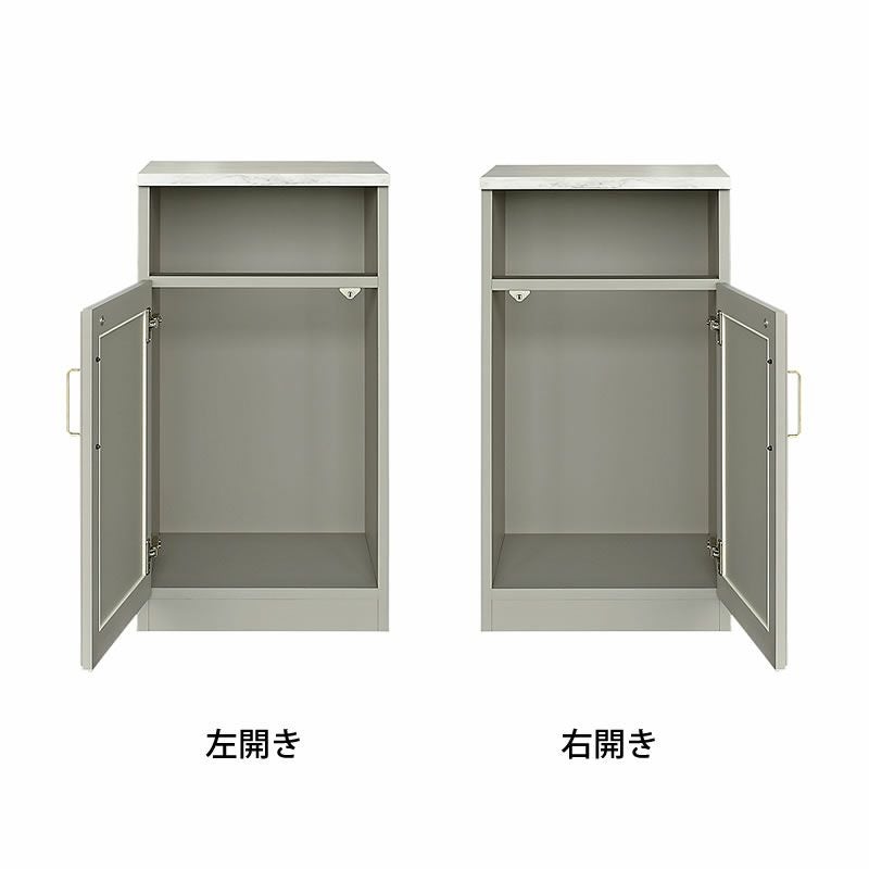 ハイタイプランドリーキャビネットの内部（左開き・右開き）