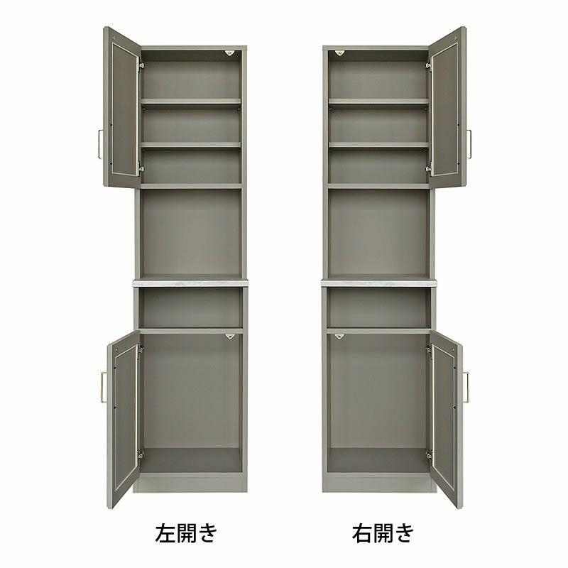 ハイタイプランドリーキャビネットの内部（左開き・右開き）