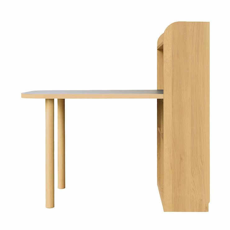 シェルフ付き学習デスクの側面