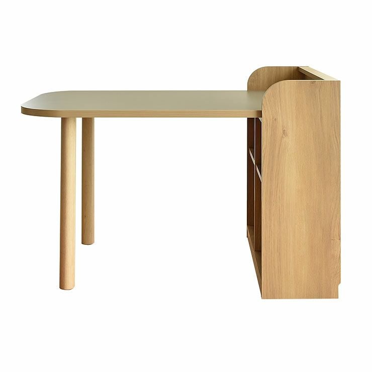 シェルフ付き学習デスクの側面