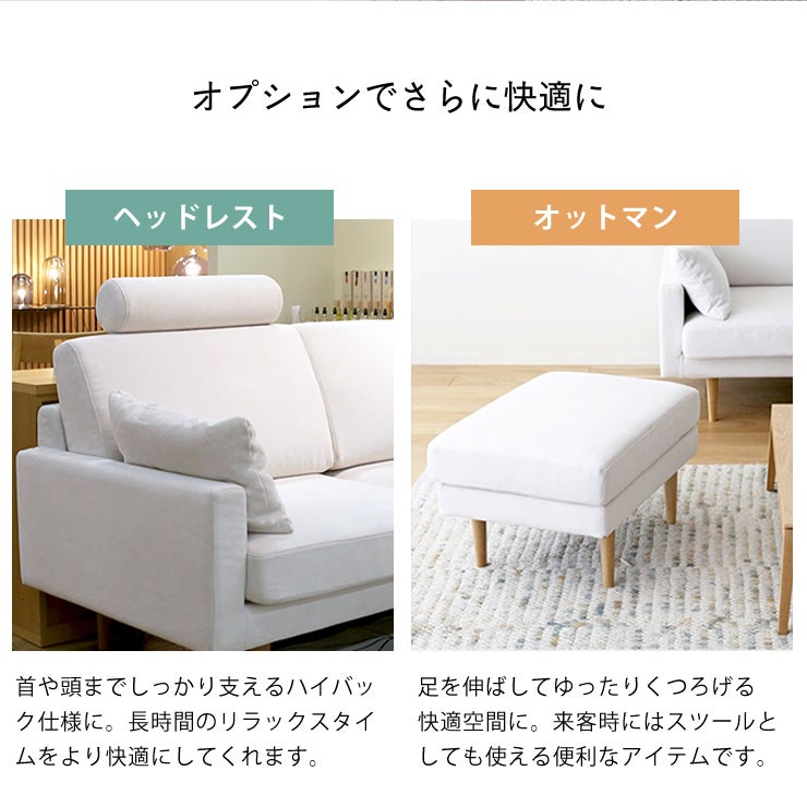 ヘッドレストとヘッドレストがオプションのレオソファ
