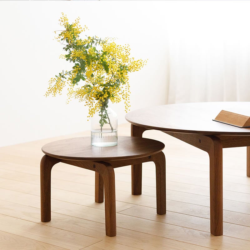 なめらかなデザインで心が和むLISCIOローテーブルミニサイズ