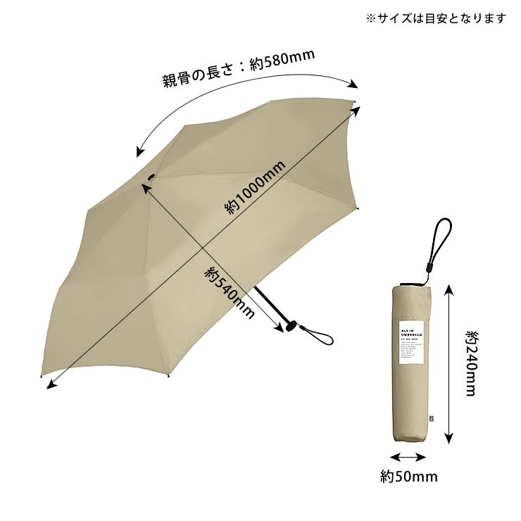 ALL IN UMBRELLAのサイズについて
