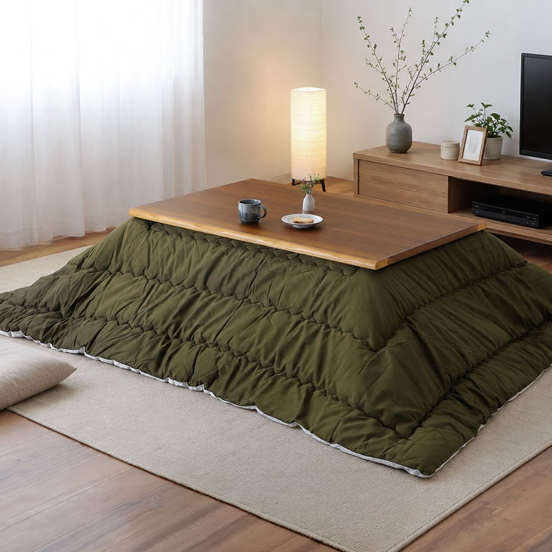 落ち着きのあるお部屋にしてくれる木製こたつ