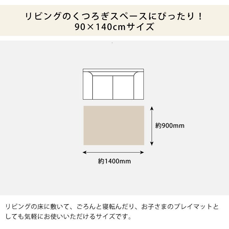 リビングのくつろぎスぺースにぴったりな90×140cmサイズのラグ