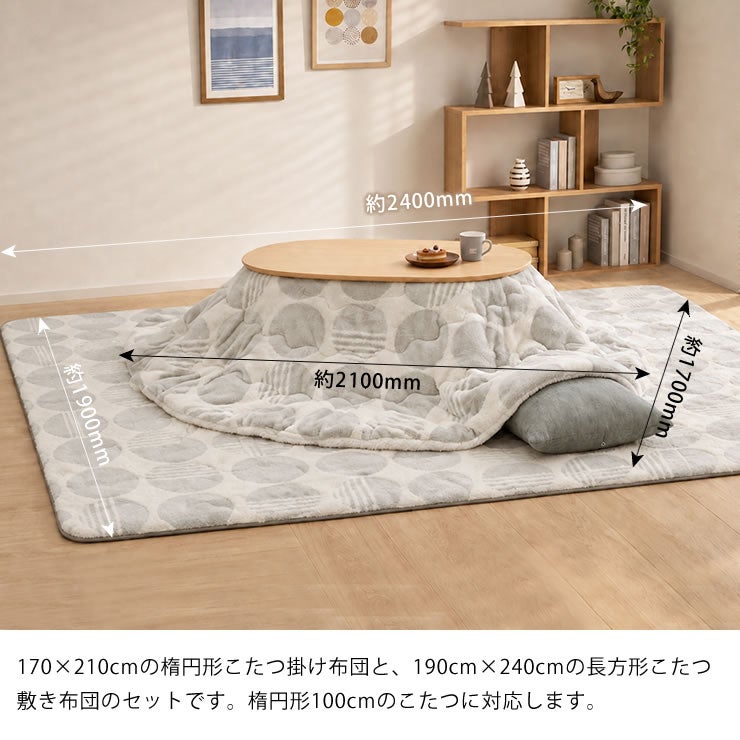 こたつ布団セットのサイズについて